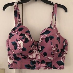 Torrid size 3x Purple Floral Bikini Top,Swim Top